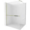Mexen Kioto+ zuhanyfal polccal Walk-in 90 x 200 cm, fagyott, arany - 800-090-121-50-30