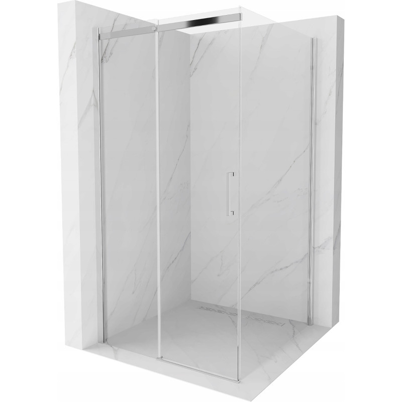 Mexen Omega 100 x 100 cm-es, tolóajtós zuhanykabin, átlátszó, króm - 825-100-100-01-00