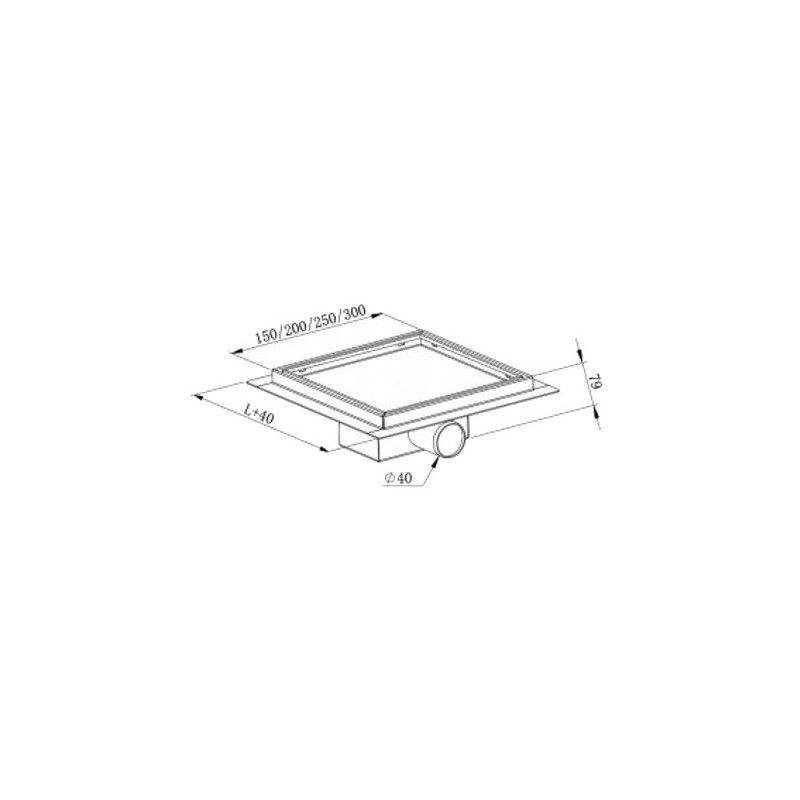 Mexen Flat-Q M01 padlóösszefolyó négyzet alakú 12 x 12 cm, inox - 1010312