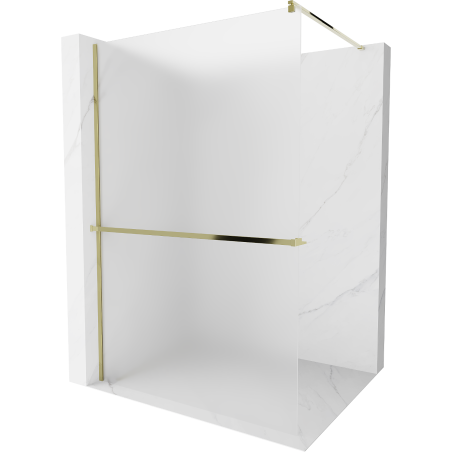 Mexen Kioto+ zuhanyfal polccal Walk-in 120 x 200 cm, fagyos, arany - 800-120-121-50-30