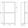 Mexen X-Wall-R raft încastrat cu flanșă și raft 60 x 30 cm, gun grey periat - 19E0603010S