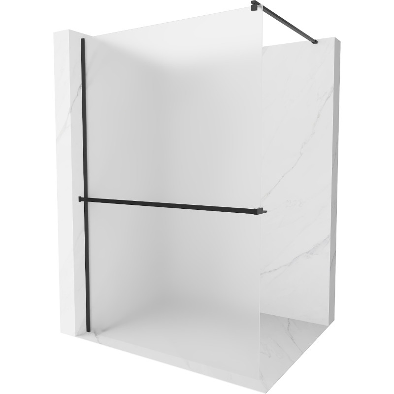 Mexen Kioto+ Walk-in zuhanyfal polccal 110 x 200 cm, matt, fekete - 800-110-121-70-30