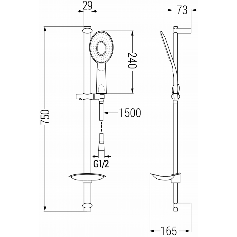 Mexen DB73 fekete zuhanykészlet - 785734584-70