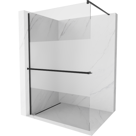 Mexen Kioto+ zuhanyfal polccal Walk-in 80 x 200 cm, átlátszó/frost, fekete - 800-080-121-70-35