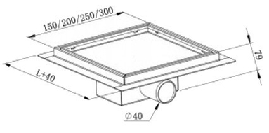 Mexen Flat-Q M13 scurgere de pardoseală pătrată 12 x 12 cm, aur roz - 1610012