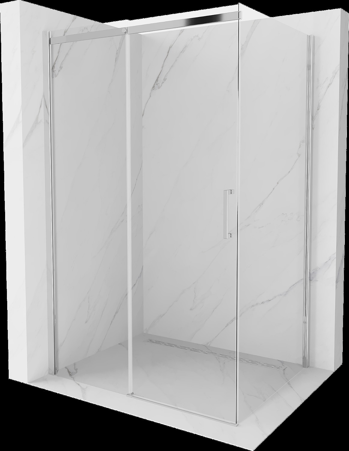 Mexen Omega cabină de duș extensibilă 120 x 80 cm, transparent, Crom - 825-120-080-01-00