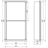 Mexen X-Wall-NR raft încastrat fără flanșă cu poliță 60 x 30 cm, cupru periat - 19C1603010S