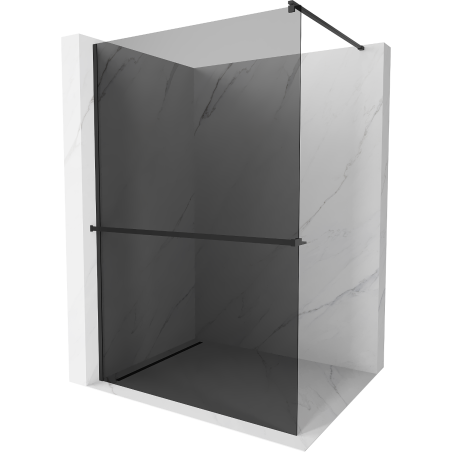 Mexen Kioto+ zuhanyfal polccal Walk-in 100 x 200 cm, grafit, fekete - 800-100-121-70-40