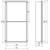 Mexen X-Wall-NR raft încastrat fără flanșă cu raft 60 x 30 cm, gri pistol periat - 19E1603010S