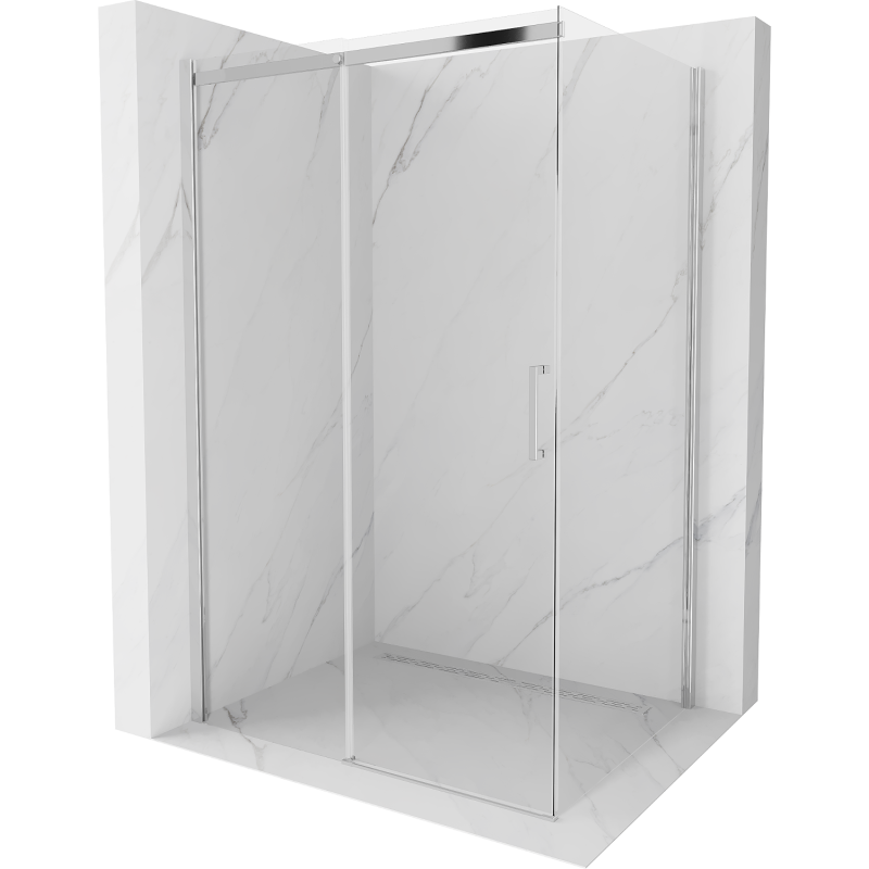 Mexen Omega 130 x 100 cm-es tolóajtós zuhanykabin, átlátszó, króm - 825-130-100-01-00