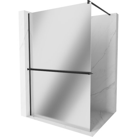 Mexen Kioto+ zuhanyfal polccal Walk-in 100 x 200 cm, tükör, fekete - 800-100-121-70-50