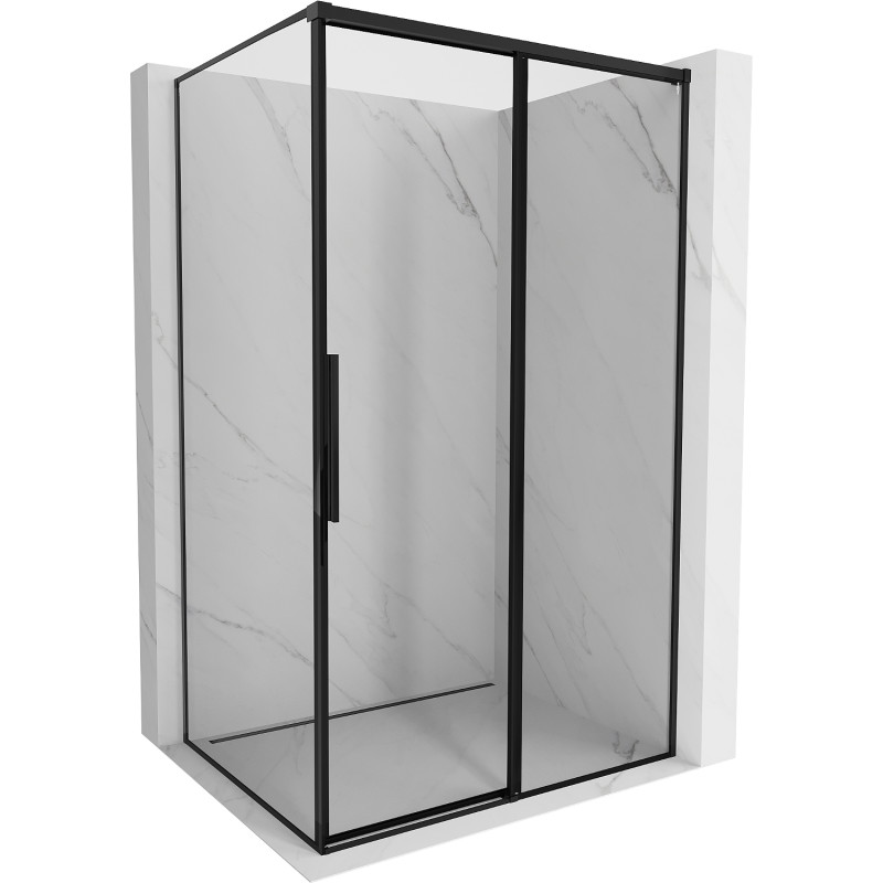 Mexen Rox jobbra toló zuhanykabin 115 x 120 cm, fekete keret, fekete - 8C2-115-120-70-70-P