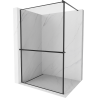 Mexen Kioto+ zuhanyfal polccal Walk-in 80 x 200 cm, fekete keret, fekete - 800-080-121-70-70