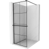Mexen Kioto+ perete de duș cu raft tip walk-in 70 x 200 cm, grilaj negru, negru - 800-070-121-70-77
