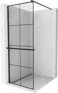 Mexen Kioto+ perete de duș cu raft și cuier 90 x 200 cm, transparent/Model negru 8 mm, Neagră - 800-090-121-70-77