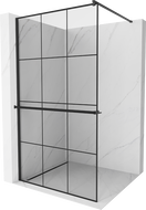 Mexen Kioto+ zuhanyfal polccal Walk-in 120 x 200 cm, fekete rács, fekete - 800-120-121-70-77
