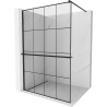 Mexen Kioto+ zuhanyfal polccal Walk-in 140 x 200 cm, fekete rácsos, fekete - 800-140-121-70-77