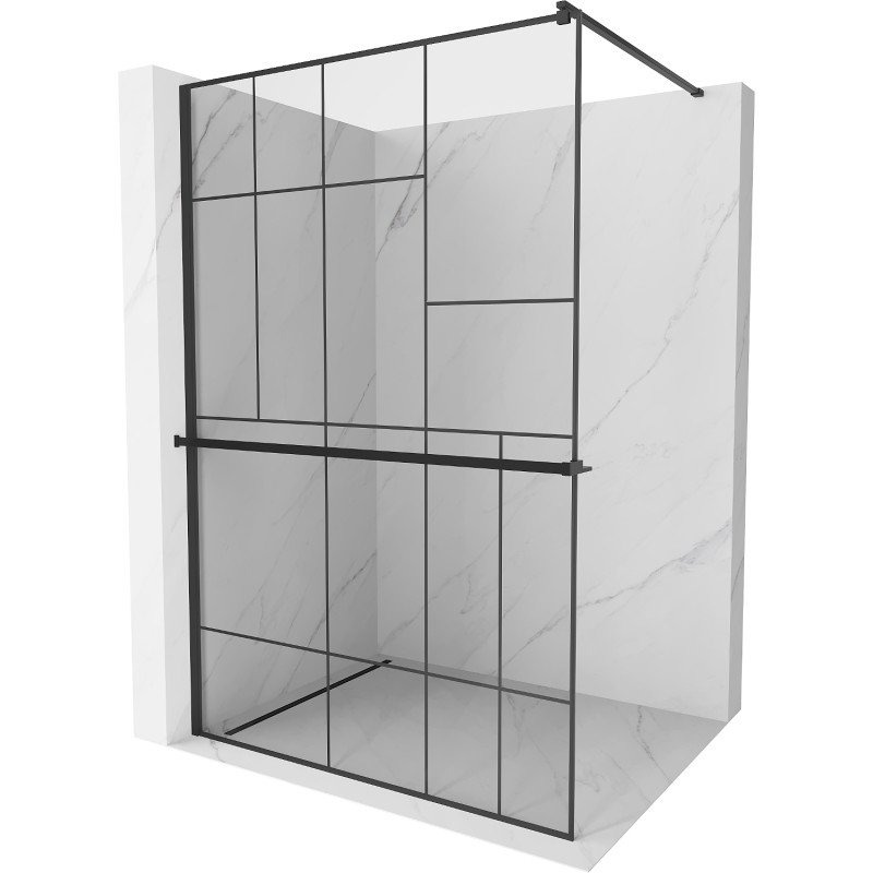 Mexen Kioto+ zuhanyfal polccal Walk-in 70 x 200 cm, fekete minta, fekete - 800-070-121-70-78