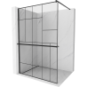 Mexen Kioto+ Walk-in zuhanyfal polccal, 130 x 200 cm, fekete minta, fekete - 800-130-121-70-78