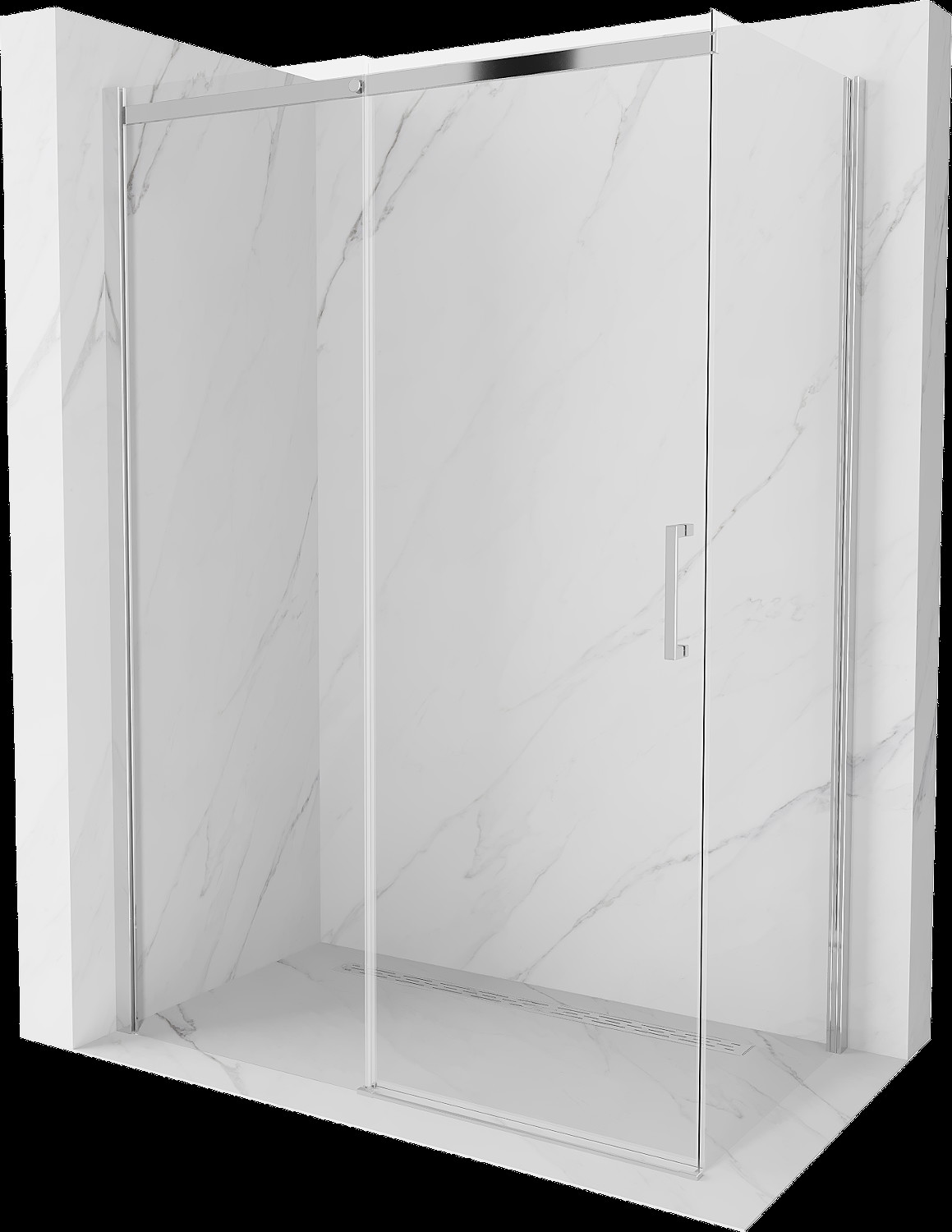 Mexen Omega cabină de duș extensibilă 160 x 80 cm, transparent, Crom - 825-160-080-01-00