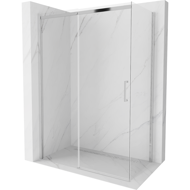 Mexen Omega tolóajtós zuhanykabin 160 x 90 cm, Átlátszó, Króm - 825-160-090-01-00