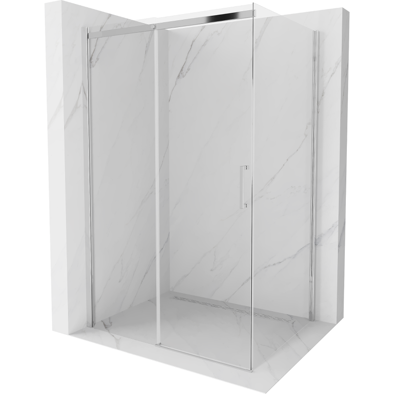 Mexen Omega tolóajtós zuhanykabin 160 x 100 cm, Átlátszó, Króm - 825-160-100-01-00