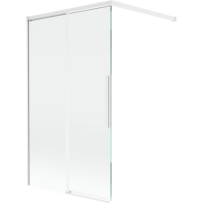 Mexen Rox paravan de cadă cu 2 uși glisante 100 x 150 cm, transparent, alb - 8C9-100-003-20-00