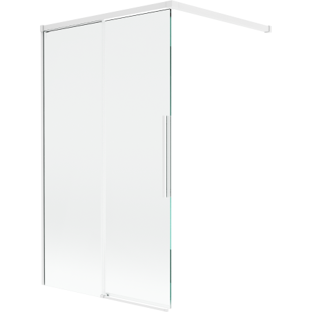 Mexen Rox paravan de cadă cu 2 uși glisante 100 x 150 cm, transparent, alb - 8C9-100-003-20-00