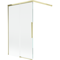 Mexen Rox panou de cadă cu 2 uși glisante, 100 x 150 cm, transparent, auriu - 8C9-100-003-50-00