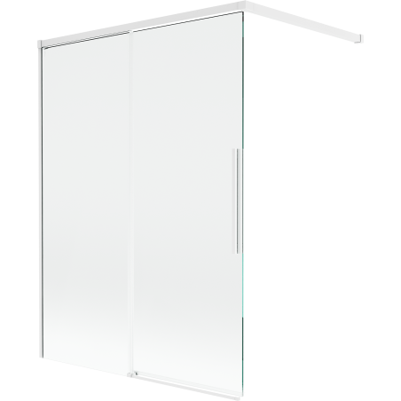 Mexen Rox kádparaván, 2 szárnyas, tolópanelek, 120 x 150 cm, átlátszó, fehér - 8C9-120-003-20-00