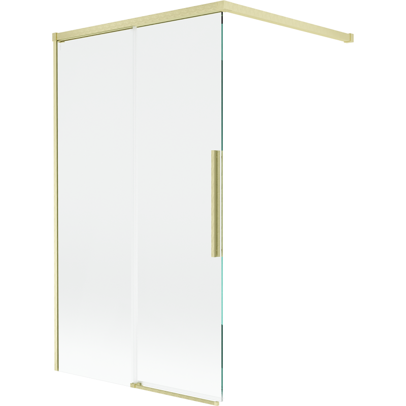 Mexen Rox paravan de cadă cu 2 uși glisante 100 x 150 cm, transparent, auriu periat - 8C9-100-003-55-00