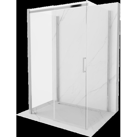 Mexen Omega cabină de duș 3 pereți, glisantă 130 x 100 cm, transparent, crom - 825-130-100-01-00-3S