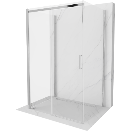 Mexen Omega zuhanykabin 3-oldalas, tolhatós 130 x 100 cm, átlátszó, króm - 825-130-100-01-00-3S