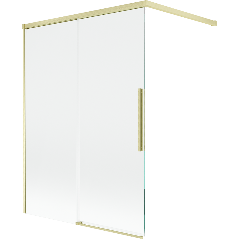 Mexen Rox paravan cadă cu 2 uși glisante 120 x 150 cm, transparent, auriu periat - 8C9-120-003-55-00