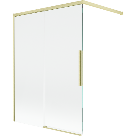 Mexen Rox paravan cadă cu 2 uși glisante 120 x 150 cm, transparent, auriu periat - 8C9-120-003-55-00
