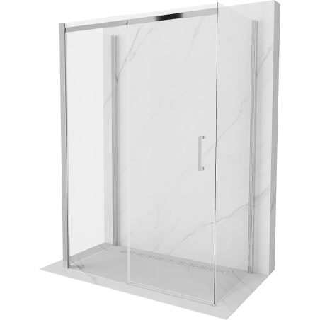 Mexen Omega-3S cabină de duș cu 3 pereți, glisantă 140 x 80 cm, transparent, crom - 825-140-080-01-00-3S