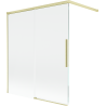 Mexen Rox paravan cadă cu 2 uși glisante 140 x 150 cm, transparent, auriu periat - 8C9-140-003-55-00