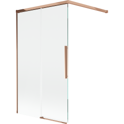 Mexen Rox paravan de cadă cu 2 secțiuni glisante 100 x 150 cm, transparent, aur roz - 8C9-100-003-60-00