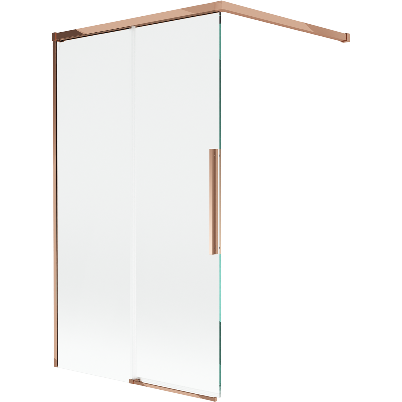 Mexen Rox 2-szárnyas toló zuhanyfal 100 x 150 cm, átlátszó, rózsaarany - 8C9-100-003-60-00
