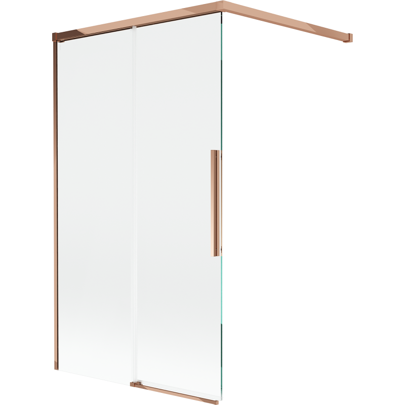 Mexen Rox 2-szárnyú toló zuhanyfal 100 x 150 cm, átlátszó, rózsaarany - 8C9-100-003-60-00