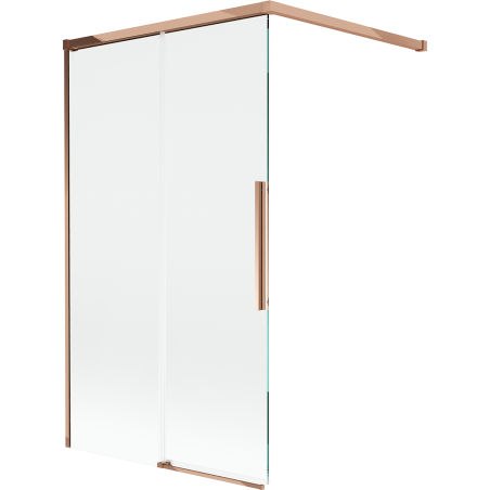 Mexen Rox paravan de cadă cu 2 secțiuni glisante 100 x 150 cm, transparent, aur roz - 8C9-100-003-60-00