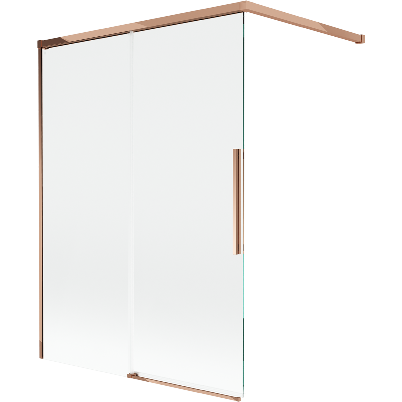 Mexen Rox paravan cadă cu 2 uși glisante 120 x 150 cm, transparent, aur roz - 8C9-120-003-60-00