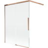 Paravan cadă Mexen Rox cu 2 uși glisante 120 x 150 cm, transparent, aur roz - 8C9-120-003-60-00