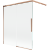 Paravan de cadă Mexen Rox cu 2 uși glisante 140 x 150 cm, transparent, aur roz - 8C9-140-003-60-00