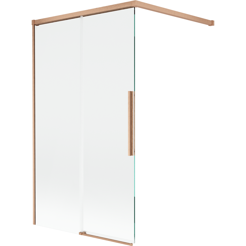 Mexen Rox 2-paneles toló zuhanyfal 100 x 150 cm, átlátszó, kefélt réz - 8C9-100-003-65-00