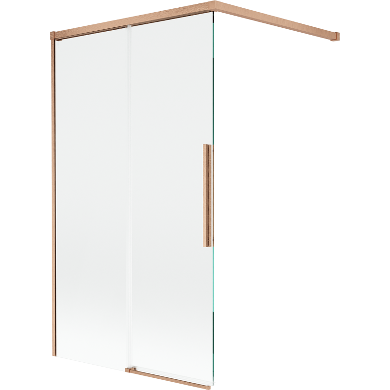Mexen Rox paravan de cadă cu 2 uși glisante 100 x 150 cm, transparent, cupru periat - 8C9-100-003-65-00