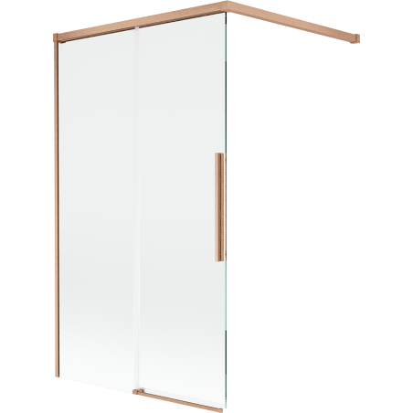 Mexen Rox paravan de cadă cu 2 uși glisante 100 x 150 cm, transparent, cupru periat - 8C9-100-003-65-00