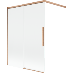 Mexen Rox paravan de cadă cu 2 secțiuni glisante 120 x 150 cm, transparent, cupru periat - 8C9-120-003-65-00