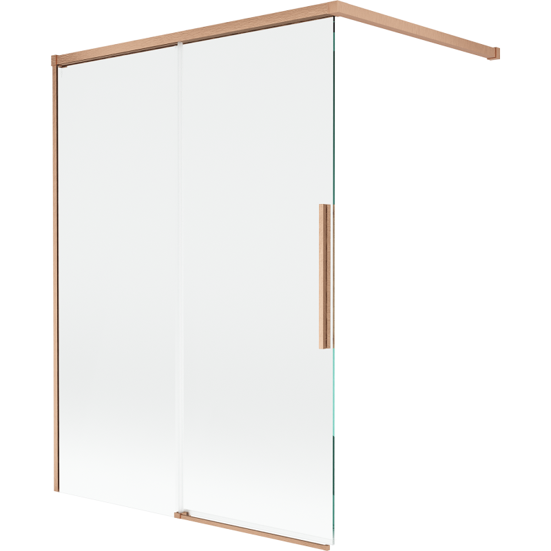 Mexen Rox 2 szárnyú toló kádparaván 120 x 150 cm, átlátszó, kefélt réz - 8C9-120-003-65-00