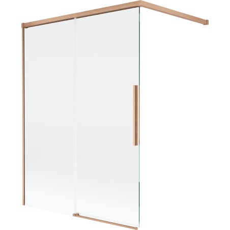 Mexen Rox kétszárnyú eltolható fürdőszobai paraván 120 x 150 cm, átlátszó, kefe réz - 8C9-120-003-65-00